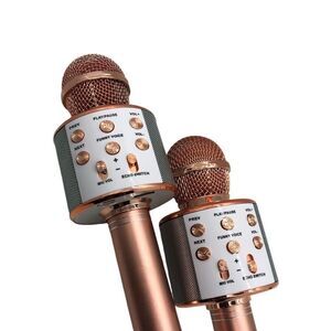 2 NWOB Wireless Karaoke Microphones Rose Gold Handheld Pair